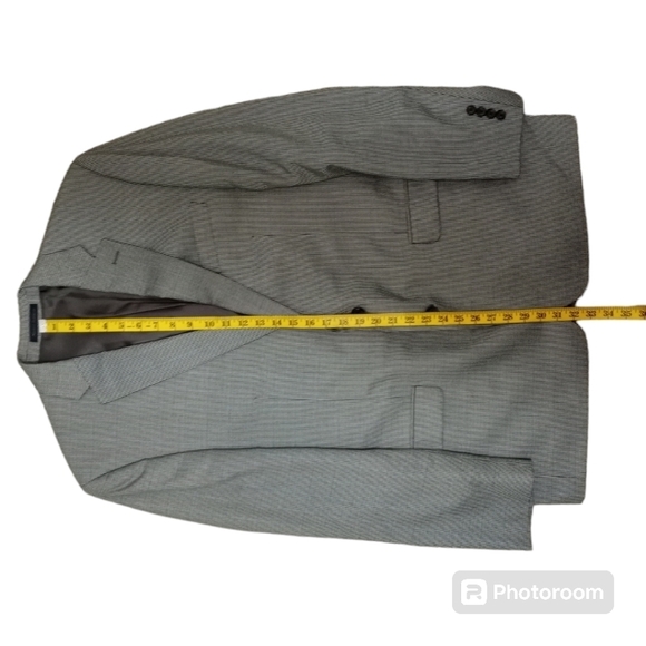 Ralph Lauren LRL Black Gray Micro Houndstooth Blazer Sports Coat Size 44L - Picture 15 of 16